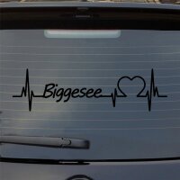 Biggesee Herzschlag Puls See Sea Liebe Auto Aufkleber Sticker Heckscheibenaufkleber