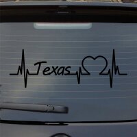 Texas Herzschlag Puls Staat State USA Liebe Auto Aufkleber Sticker Heckscheibenaufkleber