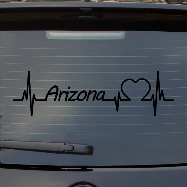 Arizona Herzschlag Puls Staat State USA Liebe Auto Aufkleber Sticker Heckscheibenaufkleber