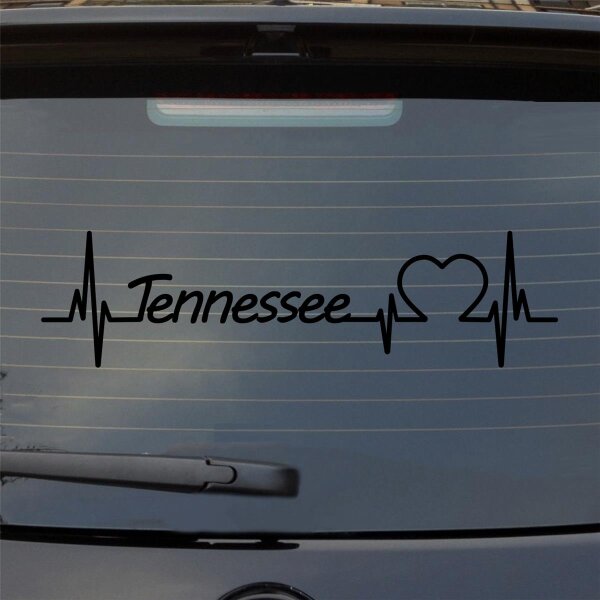 Tennessee Herzschlag Puls Staat USA Liebe Auto Aufkleber Sticker Heckscheibenaufkleber