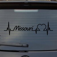 Missouri Herzschlag Puls Staat USA Liebe Auto Aufkleber Sticker Heckscheibenaufkleber
