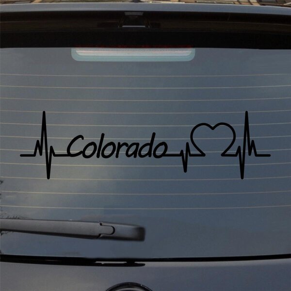 Colorado Herzschlag Puls Staat USA Liebe Auto Aufkleber Sticker Heckscheibenaufkleber