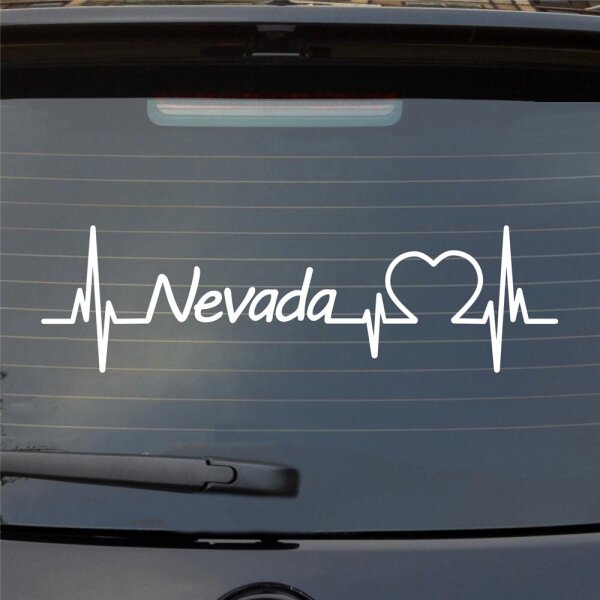 Nevada Herzschlag Puls Staat State USA Liebe Auto Aufkleber Sticker Heckscheibenaufkleber