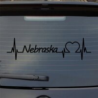 Nebraska Herzschlag Puls Staat USA Liebe Auto Aufkleber...