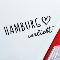 Hamburg verliebt Herz Stadt Heimat Liebe Car Auto Aufkleber Sticker Heckscheibenaufkleber
