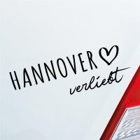Hannover verliebt Herz Stadt Heimat Liebe Car Auto Aufkleber Sticker Heckscheibenaufkleber
