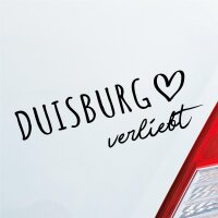 Duisburg verliebt Herz Stadt Heimat Liebe Car Auto Aufkleber Sticker Heckscheibenaufkleber