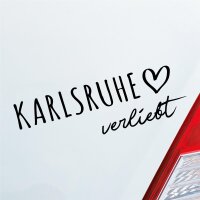 Karlsruhe verliebt Herz Stadt Heimat Liebe Car Auto Aufkleber Sticker Heckscheibenaufkleber