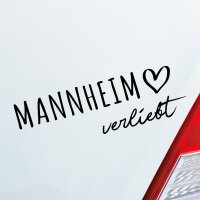 Mannheim verliebt Herz Stadt Heimat Liebe Car Auto Aufkleber Sticker Heckscheibenaufkleber