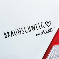 Braunschweig verliebt Herz Stadt Heimat Liebe Car Auto Aufkleber Sticker Heckscheibenaufkleber