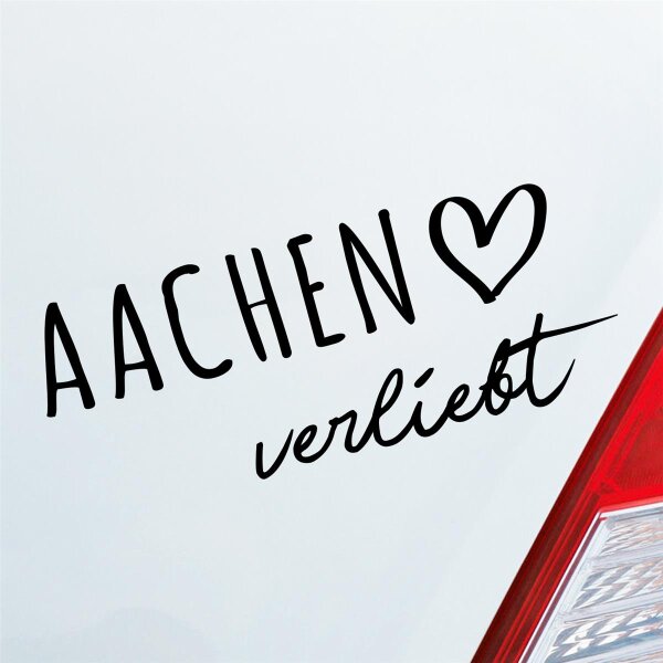 Aachen verliebt Herz Stadt Heimat Liebe Car Auto Aufkleber Sticker Heckscheibenaufkleber