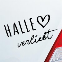 Halle verliebt Herz Stadt Heimat Liebe Car Auto Aufkleber...