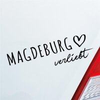 Magdeburg verliebt Herz Stadt Heimat Liebe Car Auto Aufkleber Sticker Heckscheibenaufkleber