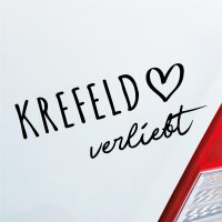 Krefeld verliebt Herz Stadt Heimat Liebe Car Auto Aufkleber Sticker Heckscheibenaufkleber