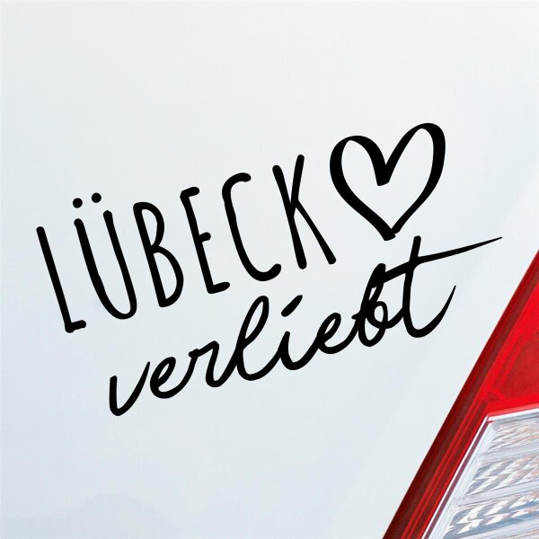 Lübeck verliebt Herz Stadt Heimat Liebe Car Auto Aufkleber Sticker Heckscheibenaufkleber