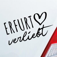 Erfurt verliebt Herz Stadt Heimat Liebe Car Auto Aufkleber Sticker Heckscheibenaufkleber