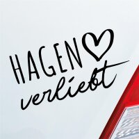 Hagen verliebt Herz Stadt Heimat Liebe Car Auto Aufkleber Sticker Heckscheibenaufkleber