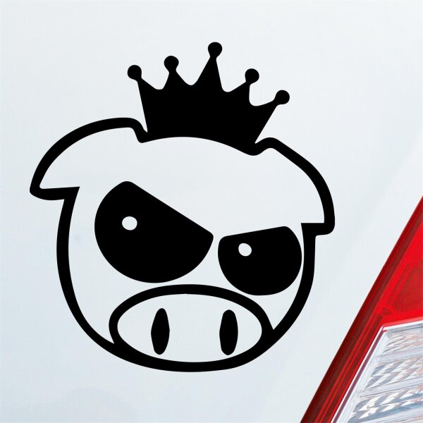 Bad Pig Drift König Krone Fun Schwein Auto Aufkleber Sticker Heckscheibenaufkleber