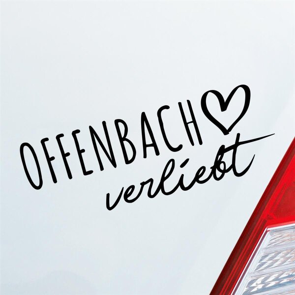 Offenbach verliebt Herz Stadt Heimat Liebe Car Auto Aufkleber Sticker Heckscheibenaufkleber