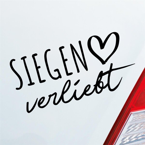 Siegen verliebt Herz Stadt Heimat Liebe Car Auto Aufkleber Sticker Heckscheibenaufkleber
