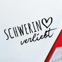 Schwerin verliebt Herz Stadt Heimat Liebe Car Auto Aufkleber Sticker Heckscheibenaufkleber