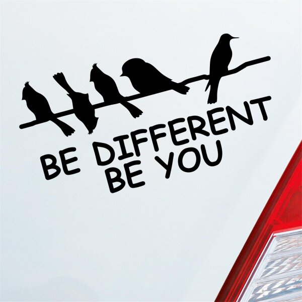 Be different be you Schräger Vogel Birds Auto Aufkleber Sticker Heckscheibenaufkleber