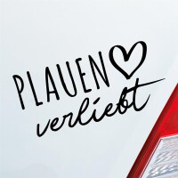 Plauen verliebt Herz Stadt Heimat Liebe Car Auto Aufkleber Sticker Heckscheibenaufkleber