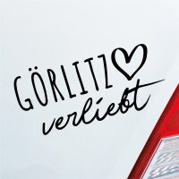 Görlitz verliebt Herz Stadt Heimat Liebe Car Auto Aufkleber Sticker Heckscheibenaufkleber