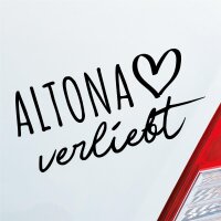 Auto Aufkleber Altona verliebt Herz Stadt Heimat Liebe Car Sticker Heckscheibenaufkleber