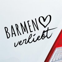 Barmen verliebt Herz Stadt Heimat Liebe Car Auto Aufkleber Sticker Heckscheibenaufkleber