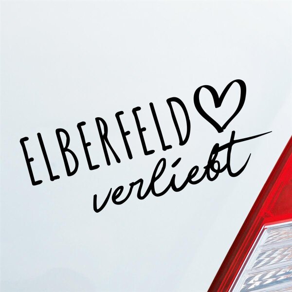 Elberfeld verliebt Herz Stadt Heimat Liebe Car Auto Aufkleber Sticker Heckscheibenaufkleber
