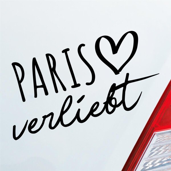 Paris verliebt Herz Stadt Heimat Liebe Car Auto Aufkleber Sticker Heckscheibenaufkleber