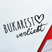 Bukarest verliebt Herz Stadt Heimat Liebe Car Auto Aufkleber Sticker Heckscheibenaufkleber