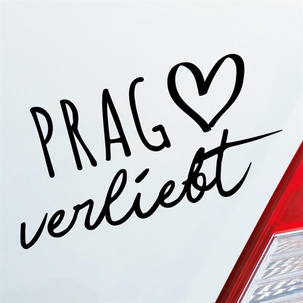 Prag verliebt Herz Stadt Heimat Liebe Car Auto Aufkleber Sticker Heckscheibenaufkleber