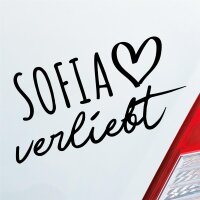 Sofia verliebt Herz Stadt Heimat Liebe Car Auto Aufkleber Sticker Heckscheibenaufkleber