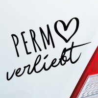 Perm verliebt Herz Stadt Heimat Liebe Car Auto Aufkleber...