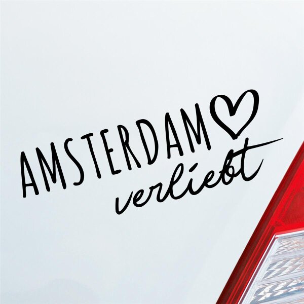 Amsterdam verliebt Holland Herz Stadt Heimat Liebe Car Auto Aufkleber Sticker Heckscheibenaufkleber