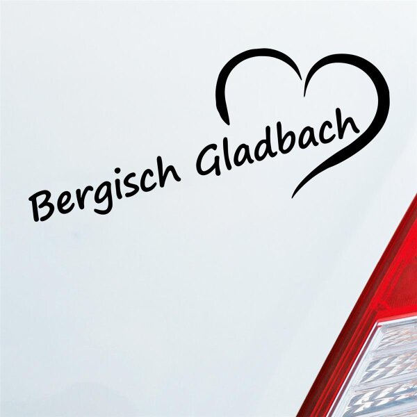 Auto Aufkleber Bergisch Gladbach Herz Stadt City Liebe Love 19,5x8 cm