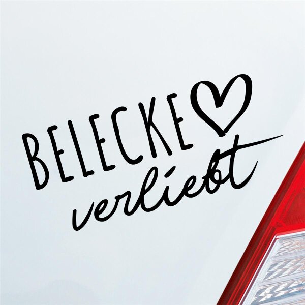 Belecke verliebt Herz Stadt Heimat Liebe Car Auto Aufkleber Sticker Heckscheibenaufkleber