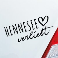 Hennesee verliebt Herz See Sea Liebe Car Auto Aufkleber Sticker Heckscheibenaufkleber