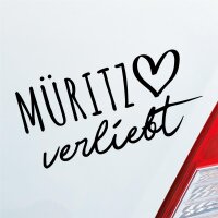 Müritz verliebt Herz See Sea Liebe Car Auto Aufkleber Sticker Heckscheibenaufkleber