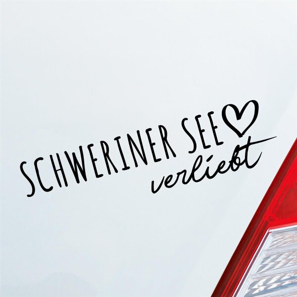 Schweriner See verliebt Herz See Sea Liebe Car Auto Aufkleber Sticker Heckscheibenaufkleber