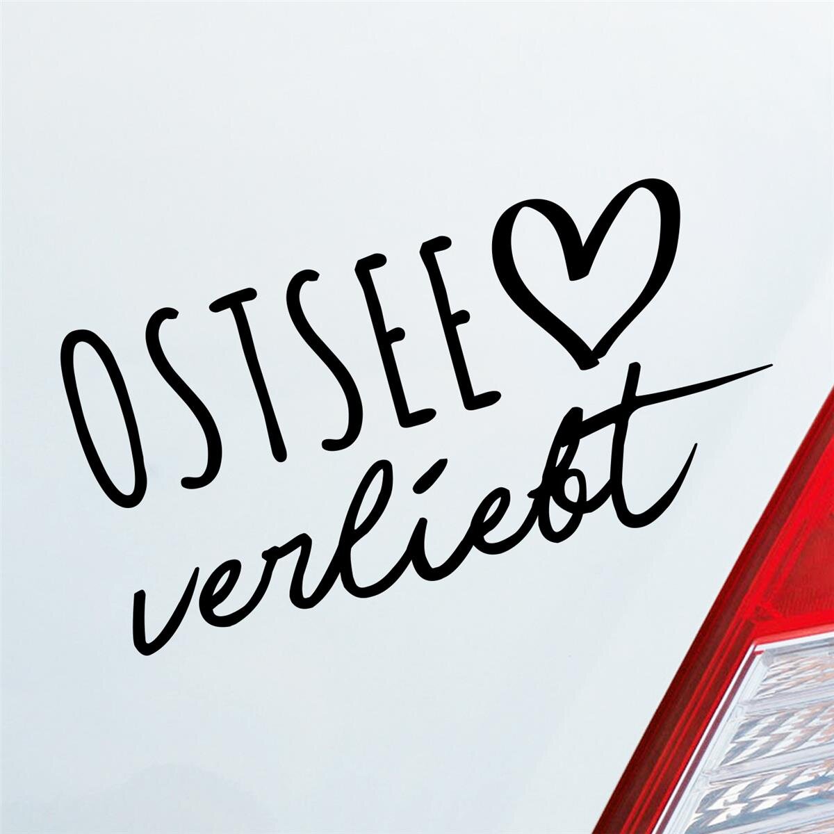 19 x 6 cm Autoaufkleber Sticker Auto Aufkleber in deiner Wunschfarbe Ostsee Herz Puls See Sea Osten East Sticker Liebe Love ca 