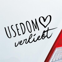 Usedom verliebt Herz Insel Ostsee Liebe Car Auto Aufkleber Sticker Heckscheibenaufkleber