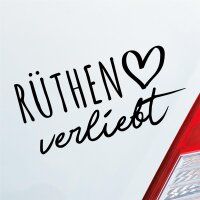 Rüthen verliebt Herz Stadt Heimat Liebe Car Auto Aufkleber Sticker Heckscheibenaufkleber