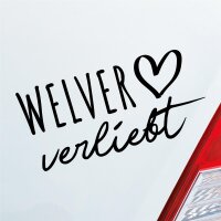 Welver verliebt Herz Gemeinde Liebe Car Auto Aufkleber Sticker Heckscheibenaufkleber