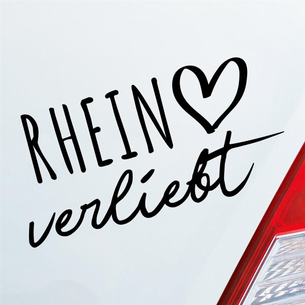 Rhein verliebt Herz Fluss Wasser Water Liebe Car Auto Aufkleber Sticker Heckscheibenaufkleber