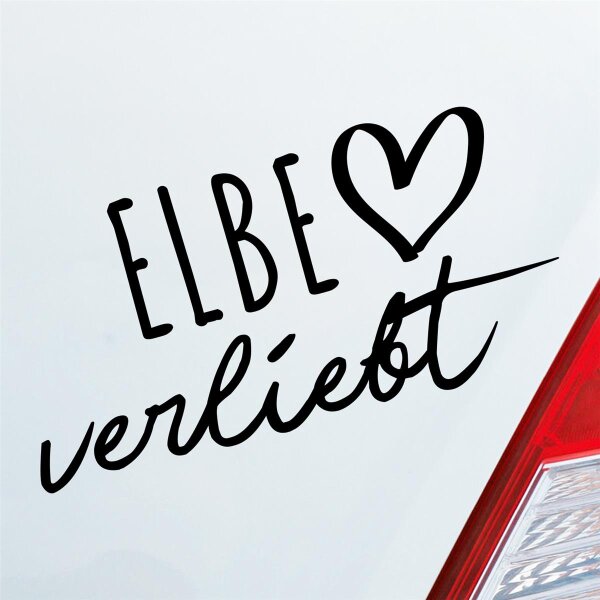 Elbe verliebt Herz Fluss River Wasser Water Liebe Car Auto Aufkleber Sticker Heckscheibenaufkleber