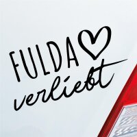 Fulda verliebt Herz Fluss Wasser Water Liebe Car Auto Aufkleber Sticker Heckscheibenaufkleber