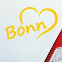 Auto Aufkleber Bonn Herz Stadt City Heart Liebe Love 13x8 cm